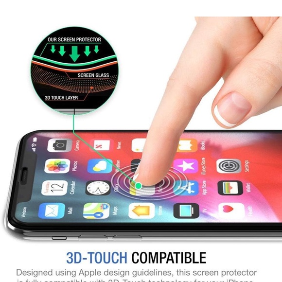 iPhone X/XS screen protector 2 pack(2 screen protectors) - Picture 3 of 6